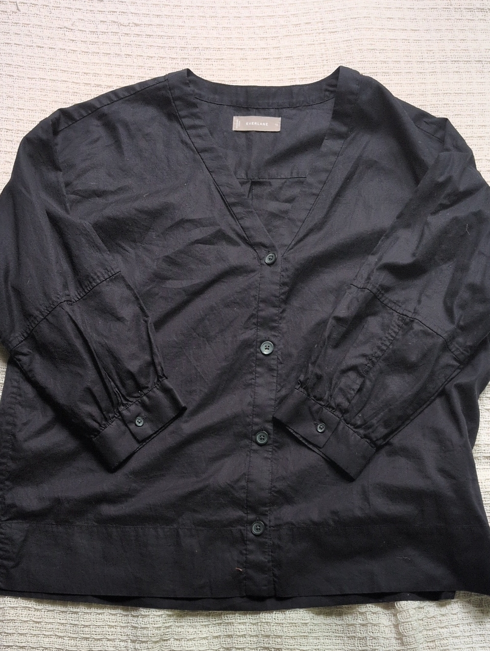 Everlane V-neck Button Down Cotton Blouse